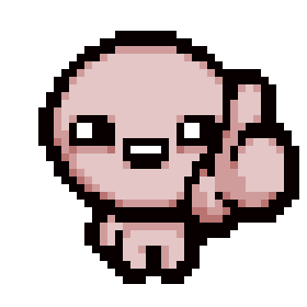 Isaac from The Binding of Isaac giving a thumbs up. Source is the game.